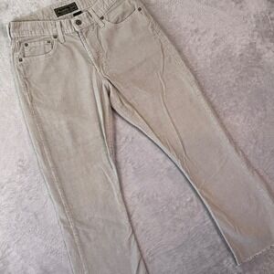 Abercrombie & Fitch Women Pants Sz 4 Tan Corduroy Raw Hem Bootcut Vintage USA